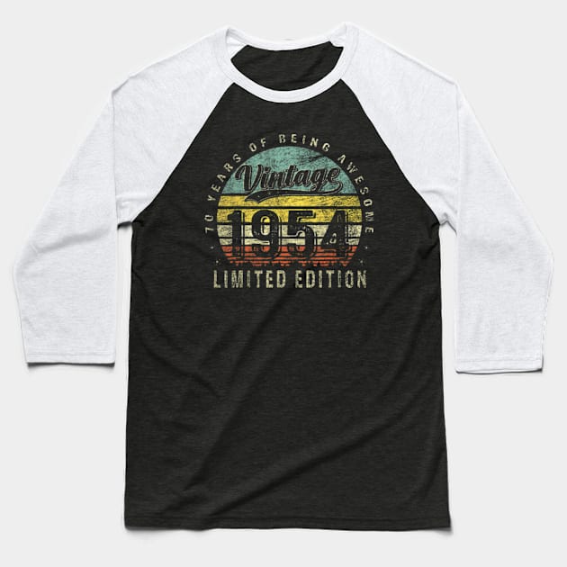 70 Year Old Vintage 1954 Limited Edition 70th Birthday Baseball T-Shirt by Cristian Torres